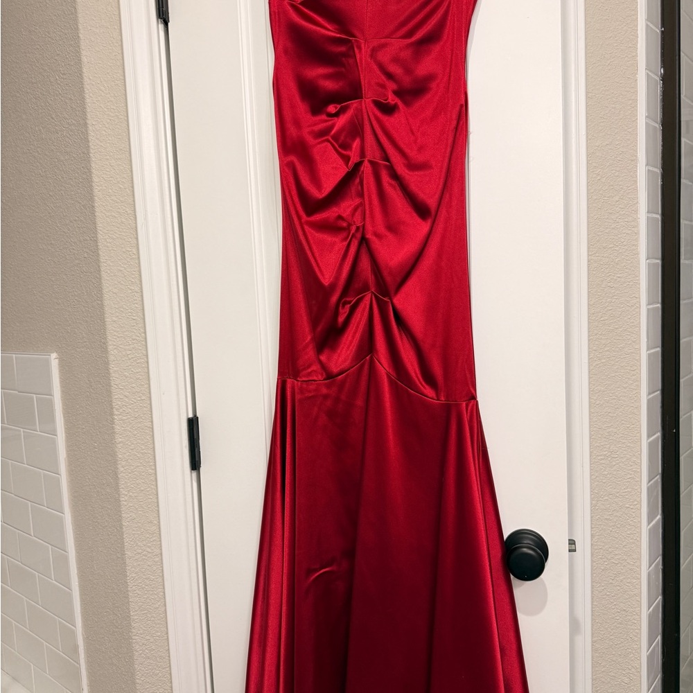 Elegant Red Satin Gown